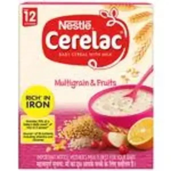 Nestle Cerelac Baby Cereal with Milk from 12 to 24 Months Multigrain & Fruits - 300 gm Pkt