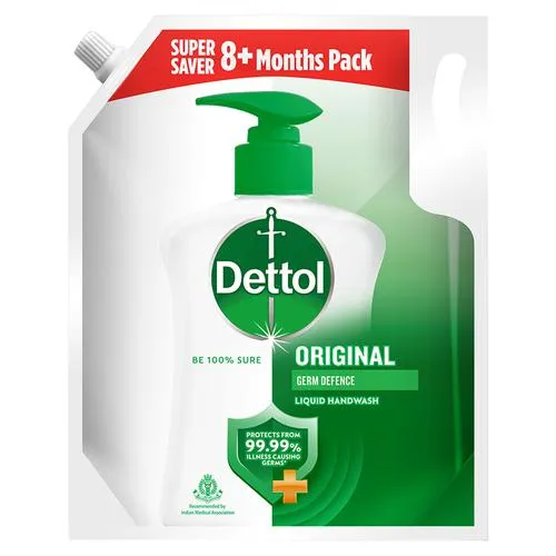 Dettol Liquid Handwash Refill - Original Hand Wash Germ defence Formula | 10x Better Germ Protection - 1.5l Refill